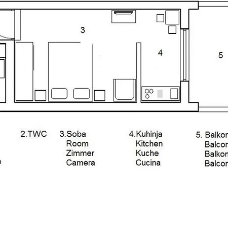 In Stinjan With Balcony, Air Conditioning, Wifi 5018-2